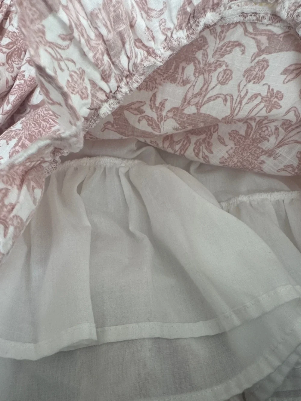 Girls 5T Pink Floral Ruffle Dress Cottagecore Sleeveless Party Easter - Picture 9 of 9